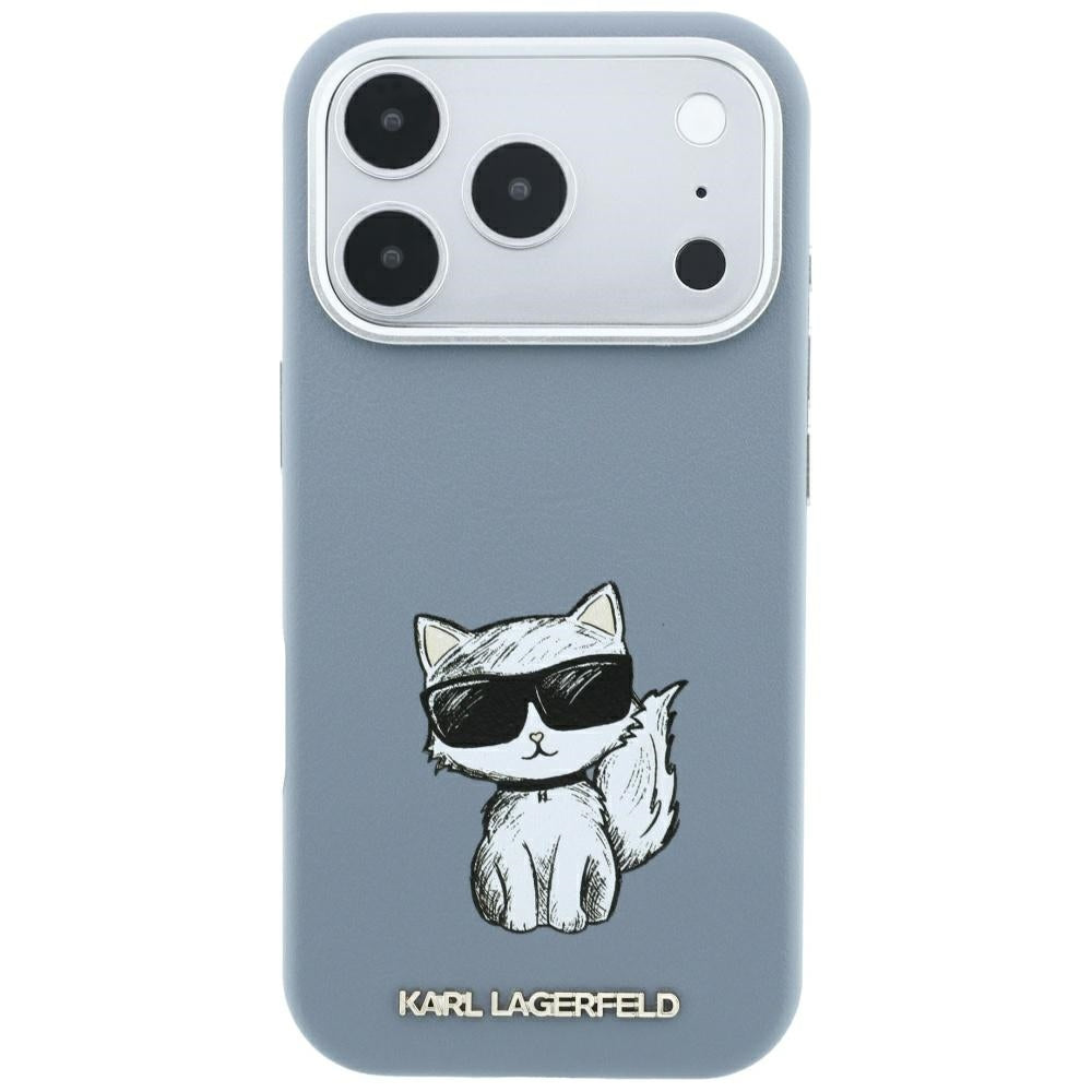 Karl Lagerfeld iPhone 17 Pro/iPhone 18 Pro -kuori Smooth Choupette Sketch Sininen