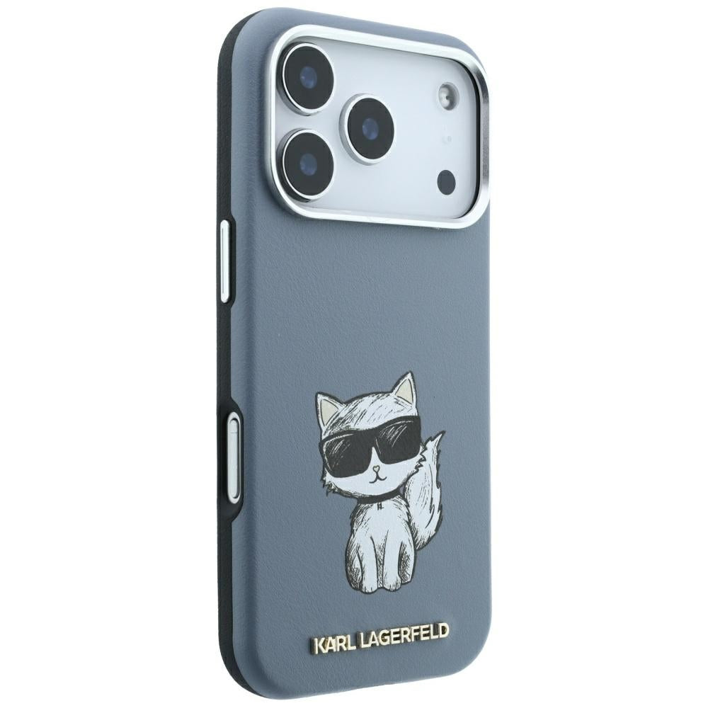 Karl Lagerfeld iPhone 17 Pro/iPhone 18 Pro -kuori Smooth Choupette Sketch Sininen