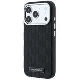 Karl Lagerfeld iPhone 17 Pro Max/iPhone 18 Pro Max Kuori Grained Mono Resin Logo Musta