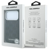 Karl Lagerfeld iPhone 17 Pro Max/iPhone 18 Pro Max Kuori Grained Mono Resin Logo Musta