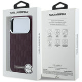 Karl Lagerfeld iPhone 17 Pro/iPhone 18 Pro Kuori Grained Mono Resin Logo Burgundy