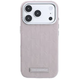 Karl Lagerfeld iPhone 17 Pro/iPhone 18 Pro Kuori Grained Mono Resin Logo Vaaleanpunainen