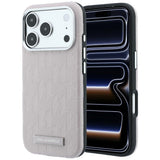 Karl Lagerfeld iPhone 17 Pro Max/iPhone 18 Pro Max Kuori Grained Mono Resin Logo Vaaleanpunainen
