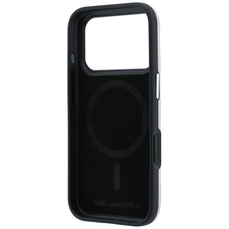 Karl Lagerfeld iPhone 17 Pro Max/iPhone 18 Pro Max Kuori Grained Mono Resin Logo Vaaleanpunainen