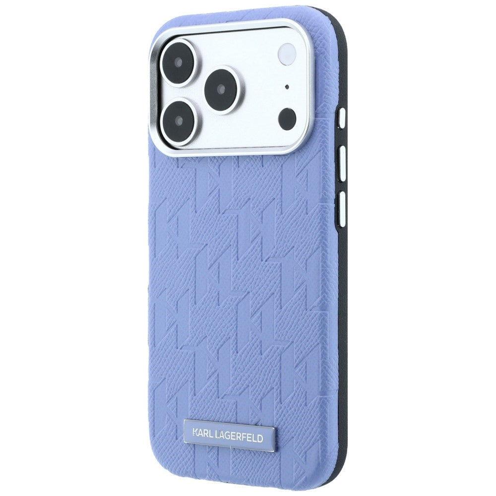 Karl Lagerfeld iPhone 17 Pro Max/iPhone 18 Pro Max Kuori Grained Mono Resin Logo Sininen