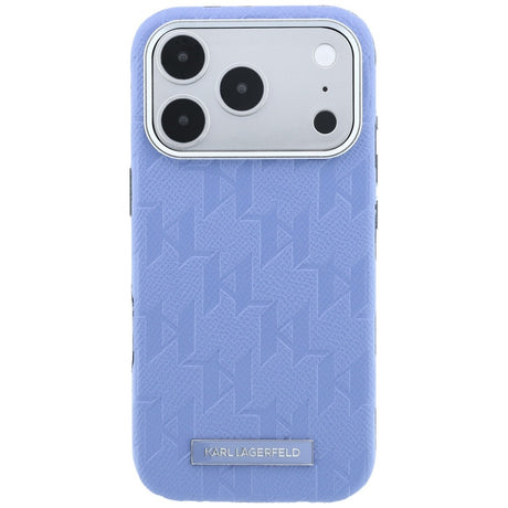 Karl Lagerfeld iPhone 17 Pro Max/iPhone 18 Pro Max Kuori Grained Mono Resin Logo Sininen