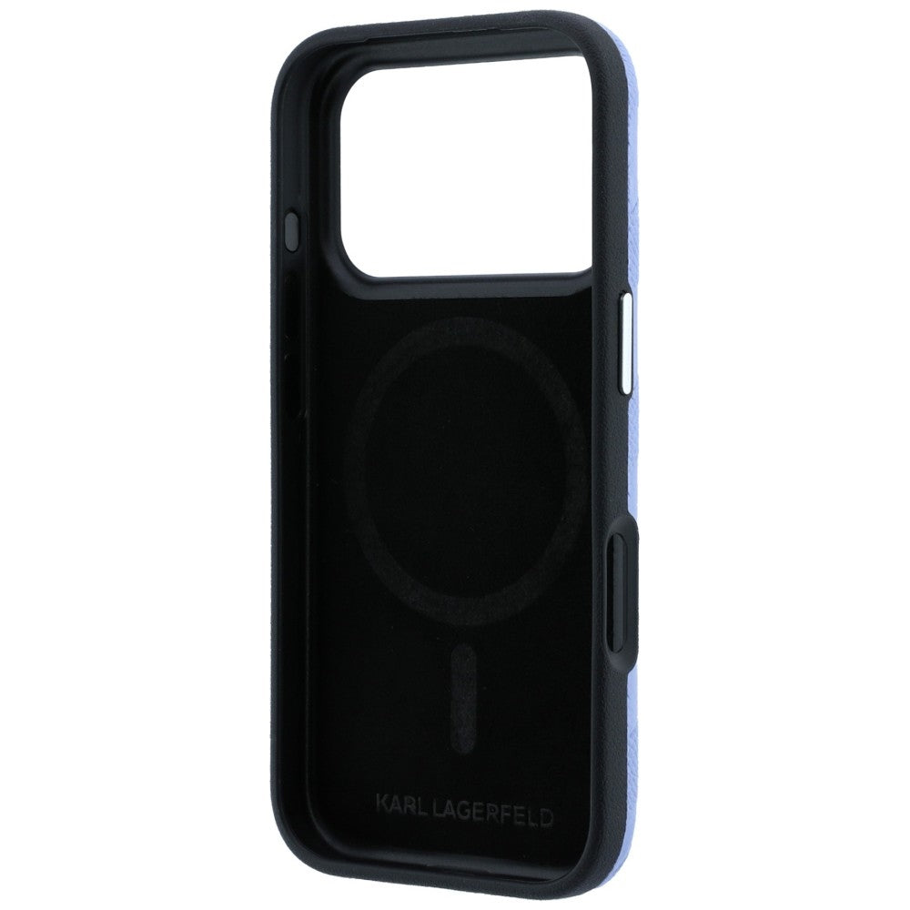 Karl Lagerfeld iPhone 17 Pro Max/iPhone 18 Pro Max Kuori Grained Mono Resin Logo Sininen