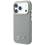 Karl Lagerfeld iPhone 17 Pro Max/iPhone 18 Pro Max -kuori Saffiano Script Logo Beige