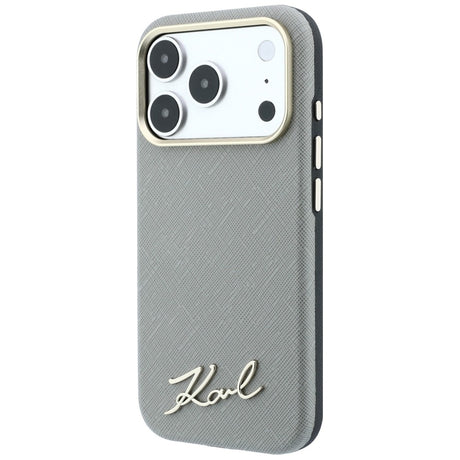 Karl Lagerfeld iPhone 17 Pro Max/iPhone 18 Pro Max -kuori Saffiano Script Logo Beige