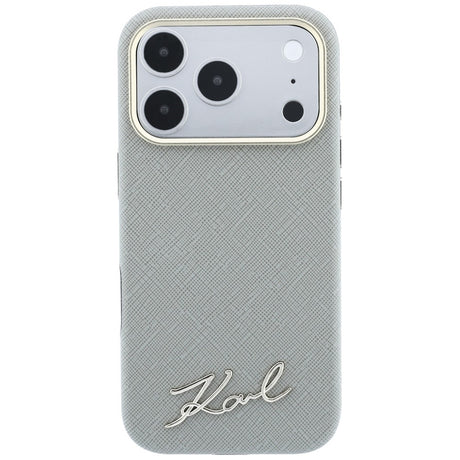 Karl Lagerfeld iPhone 17 Pro Max/iPhone 18 Pro Max -kuori Saffiano Script Logo Beige