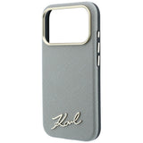 Karl Lagerfeld iPhone 17 Pro Max/iPhone 18 Pro Max -kuori Saffiano Script Logo Beige