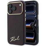 Karl Lagerfeld iPhone 17 Pro/iPhone 18 Pro -kuori Saffiano Script Logo Burgundy