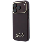 Karl Lagerfeld iPhone 17 Pro/iPhone 18 Pro -kuori Saffiano Script Logo Burgundy