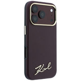Karl Lagerfeld iPhone 17 Pro/iPhone 18 Pro -kuori Saffiano Script Logo Burgundy