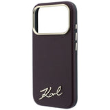 Karl Lagerfeld iPhone 17 Pro/iPhone 18 Pro -kuori Saffiano Script Logo Burgundy