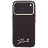 Karl Lagerfeld iPhone 17 Pro Max/iPhone 18 Pro Max -kuori Saffiano Script Logo Burgundy