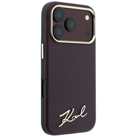 Karl Lagerfeld iPhone 17 Pro Max/iPhone 18 Pro Max -kuori Saffiano Script Logo Burgundy
