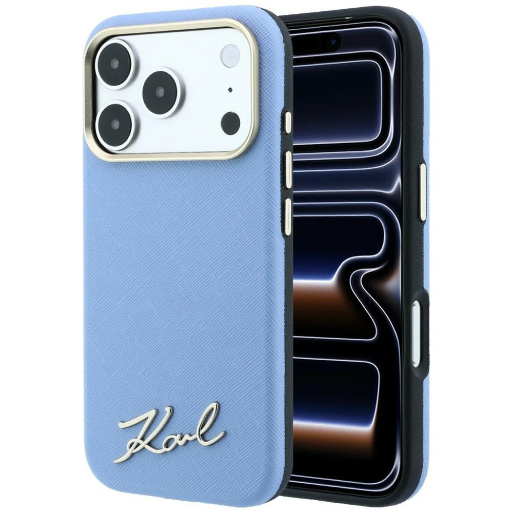 Karl Lagerfeld iPhone 17 Pro/iPhone 18 Pro Kuori Script Logo Sininen