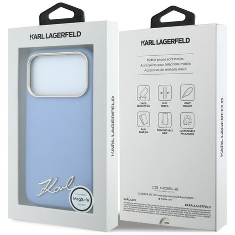 Karl Lagerfeld iPhone 17 Pro Max/iPhone 18 Pro Max Kuori Script-logo Sininen