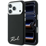 Karl Lagerfeld iPhone 17 Pro Max/iPhone 18 Pro Max -kuori Saffiano Script Logo Musta