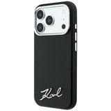 Karl Lagerfeld iPhone 17 Pro Max/iPhone 18 Pro Max -kuori Saffiano Script Logo Musta