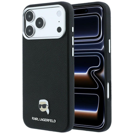 Karl Lagerfeld iPhone 17 Pro Max/iPhone 18 Pro Max Kuori Grained Karl Musta