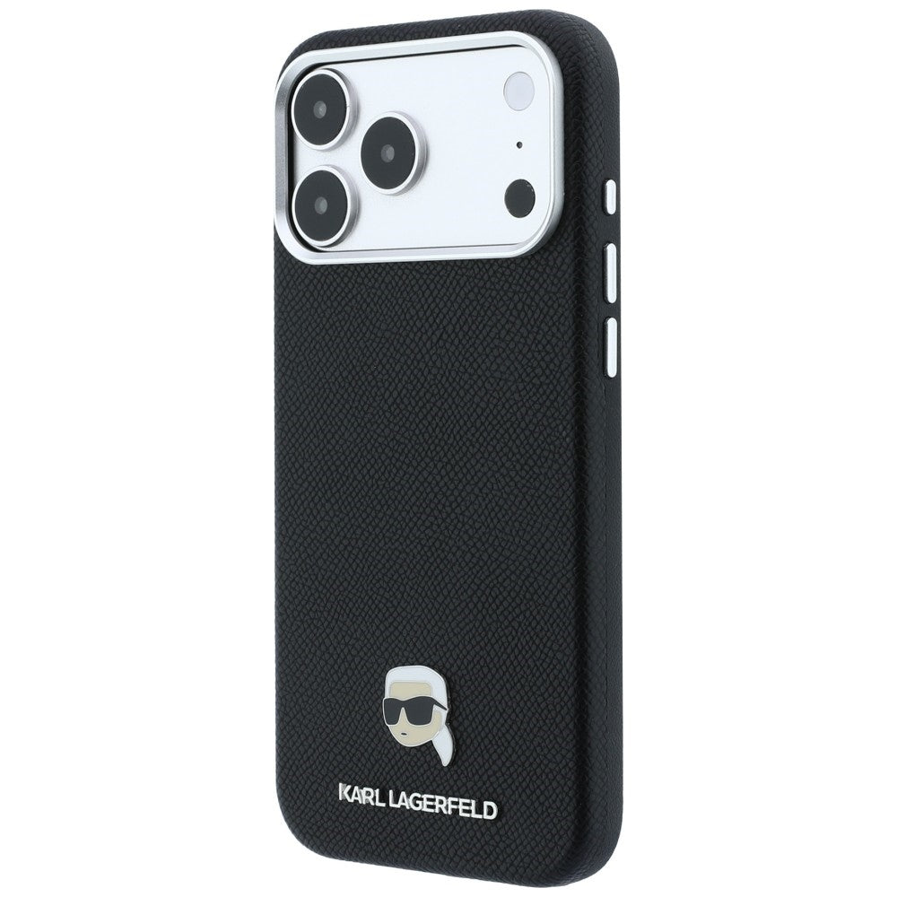 Karl Lagerfeld iPhone 17 Pro Max/iPhone 18 Pro Max Kuori Grained Karl Musta