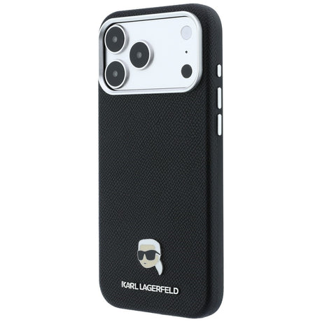 Karl Lagerfeld iPhone 17 Pro Max/iPhone 18 Pro Max Kuori Grained Karl Musta
