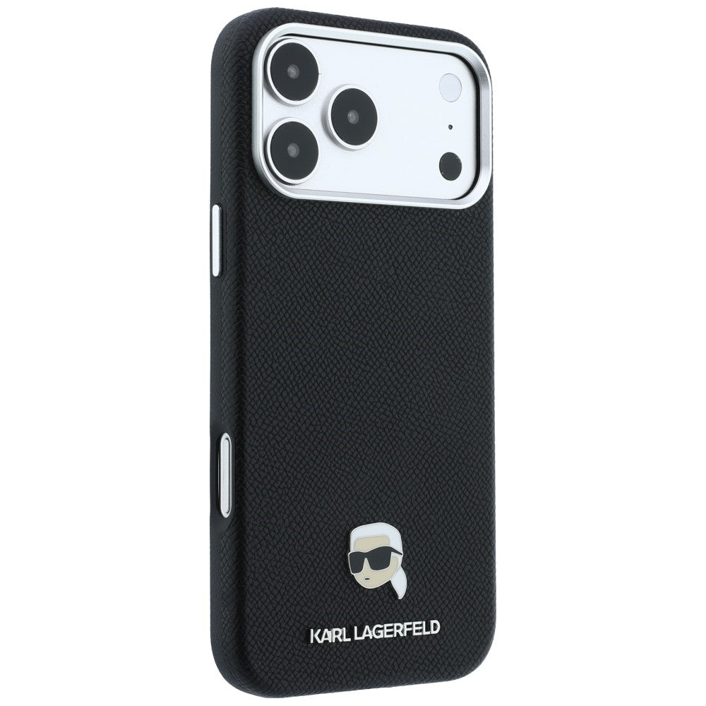 Karl Lagerfeld iPhone 17 Pro Max/iPhone 18 Pro Max Kuori Grained Karl Musta
