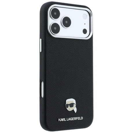 Karl Lagerfeld iPhone 17 Pro Max/iPhone 18 Pro Max Kuori Grained Karl Musta