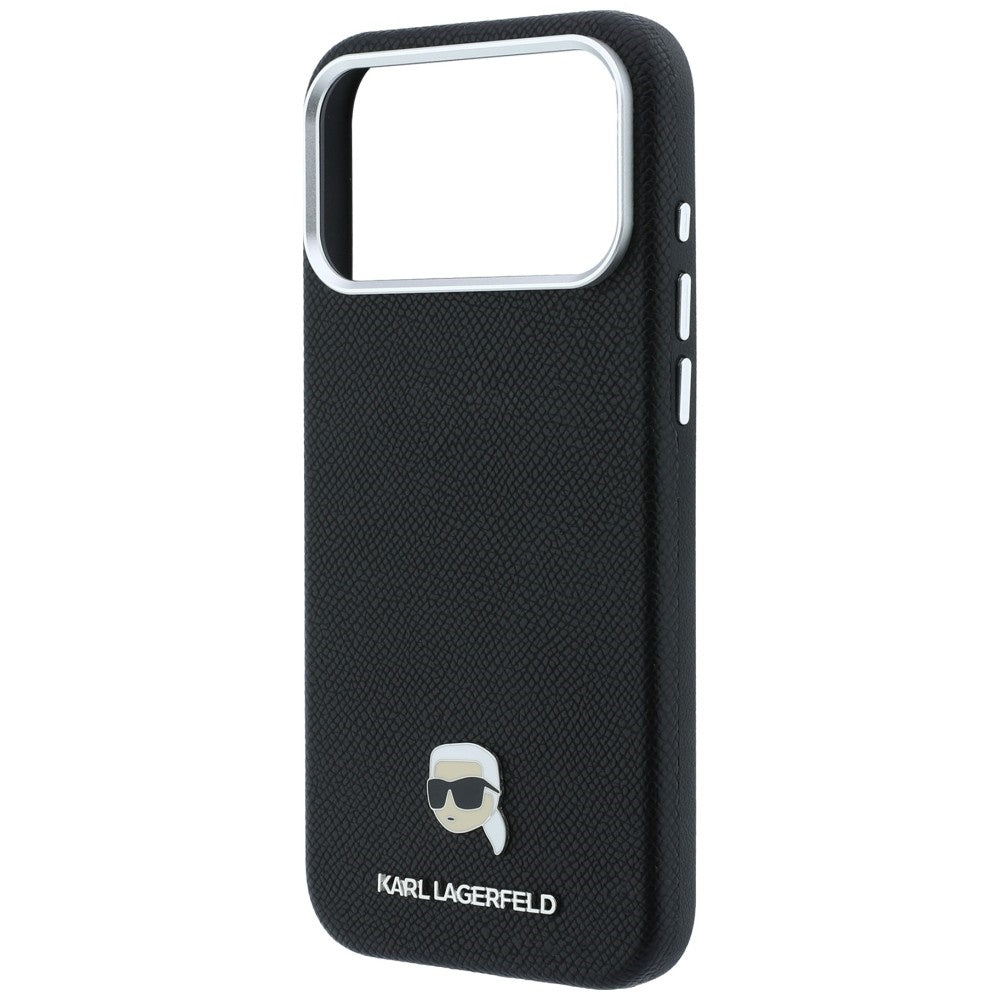 Karl Lagerfeld iPhone 17 Pro Max/iPhone 18 Pro Max Kuori Grained Karl Musta