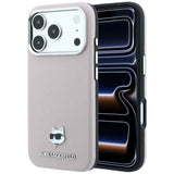 Karl Lagerfeld iPhone 17 Pro/iPhone 18 Pro Kuori Grained Choupette Vaaleanpunainen