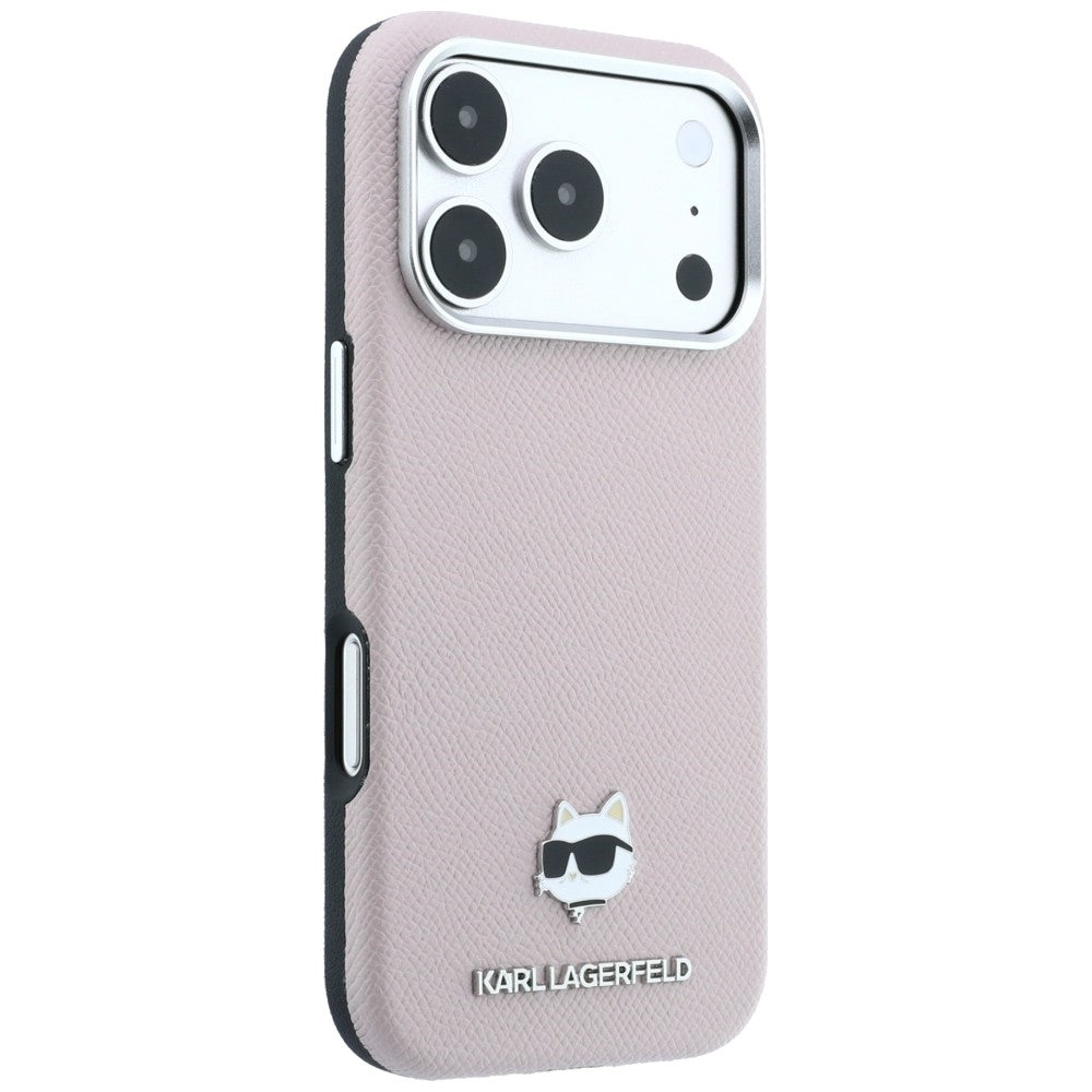 Karl Lagerfeld iPhone 17 Pro/iPhone 18 Pro Kuori Grained Choupette Vaaleanpunainen