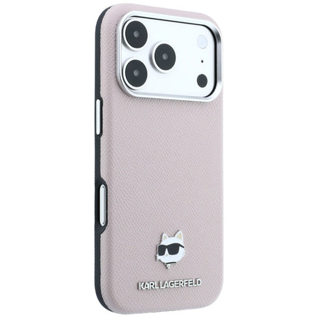 Karl Lagerfeld iPhone 17 Pro/iPhone 18 Pro Kuori Grained Choupette Vaaleanpunainen