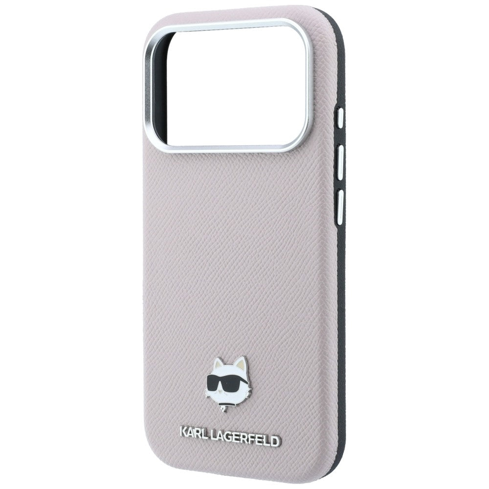 Karl Lagerfeld iPhone 17 Pro/iPhone 18 Pro Kuori Grained Choupette Vaaleanpunainen