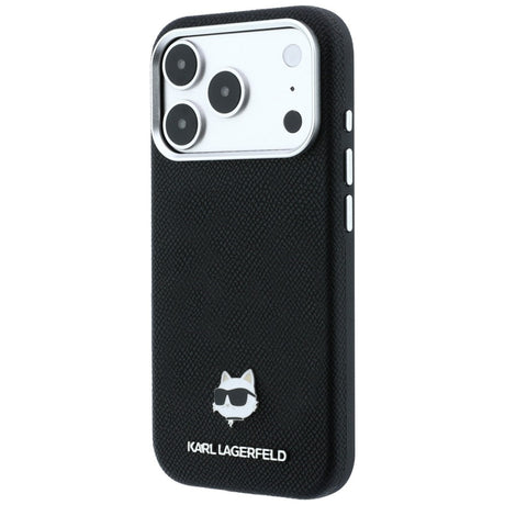 Karl Lagerfeld iPhone 17 Pro/iPhone 18 Pro Kuori Grained Choupette Musta