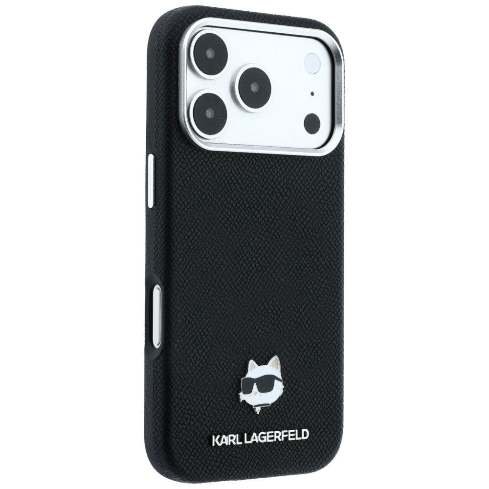 Karl Lagerfeld iPhone 17 Pro/iPhone 18 Pro Kuori Grained Choupette Musta