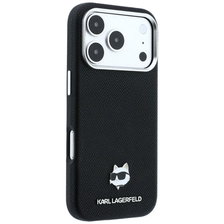 Karl Lagerfeld iPhone 17 Pro/iPhone 18 Pro Kuori Grained Choupette Musta