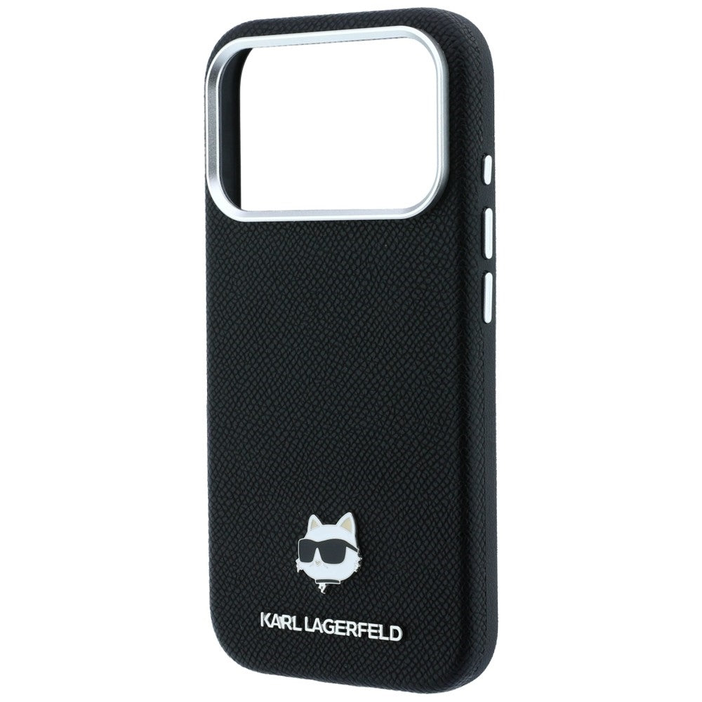 Karl Lagerfeld iPhone 17 Pro/iPhone 18 Pro Kuori Grained Choupette Musta