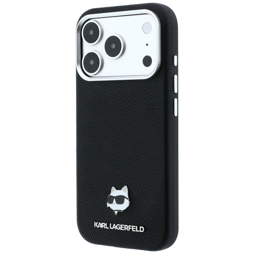 Karl Lagerfeld iPhone 17 Pro Max/iPhone 18 Pro Max Kuori Grained Choupette Musta