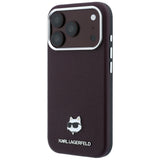 Karl Lagerfeld iPhone 17 Pro/iPhone 18 Pro Kuori Grained Choupette Burgundy