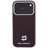 Karl Lagerfeld iPhone 17 Pro/iPhone 18 Pro Kuori Grained Choupette Burgundy