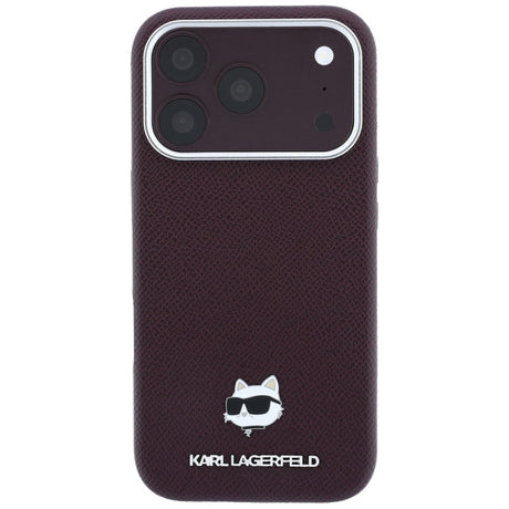 Karl Lagerfeld iPhone 17 Pro/iPhone 18 Pro Kuori Grained Choupette Burgundy