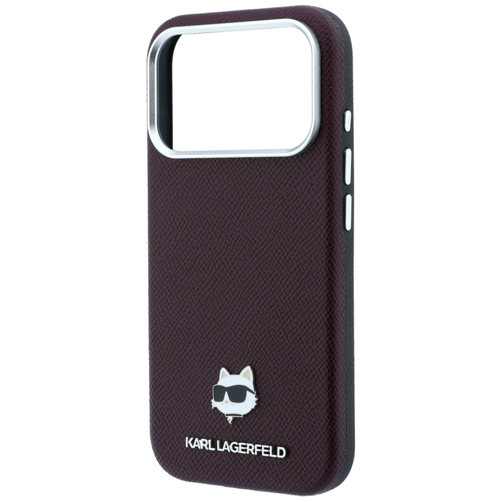 Karl Lagerfeld iPhone 17 Pro/iPhone 18 Pro Kuori Grained Choupette Burgundy