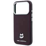 Karl Lagerfeld iPhone 17 Pro/iPhone 18 Pro Kuori Grained Choupette Burgundy