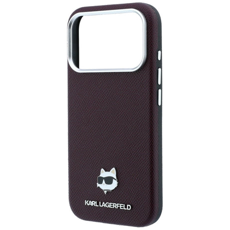 Karl Lagerfeld iPhone 17 Pro/iPhone 18 Pro Kuori Grained Choupette Burgundy