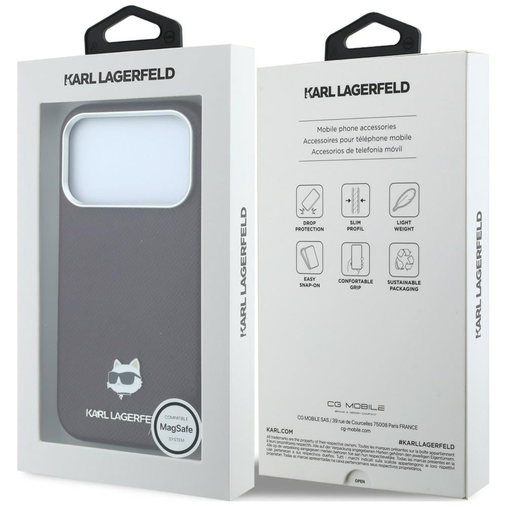 Karl Lagerfeld iPhone 17 Pro/iPhone 18 Pro Kuori Grained Choupette Burgundy