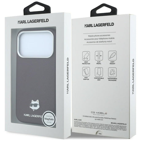 Karl Lagerfeld iPhone 17 Pro/iPhone 18 Pro Kuori Grained Choupette Burgundy