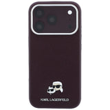 Karl Lagerfeld iPhone 17 Pro/iPhone 18 Pro Kuori Grained Heads Viininpunainen