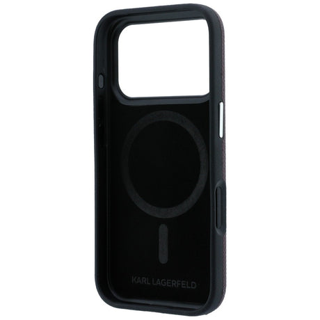 Karl Lagerfeld iPhone 17 Pro/iPhone 18 Pro Kuori Grained Heads Viininpunainen